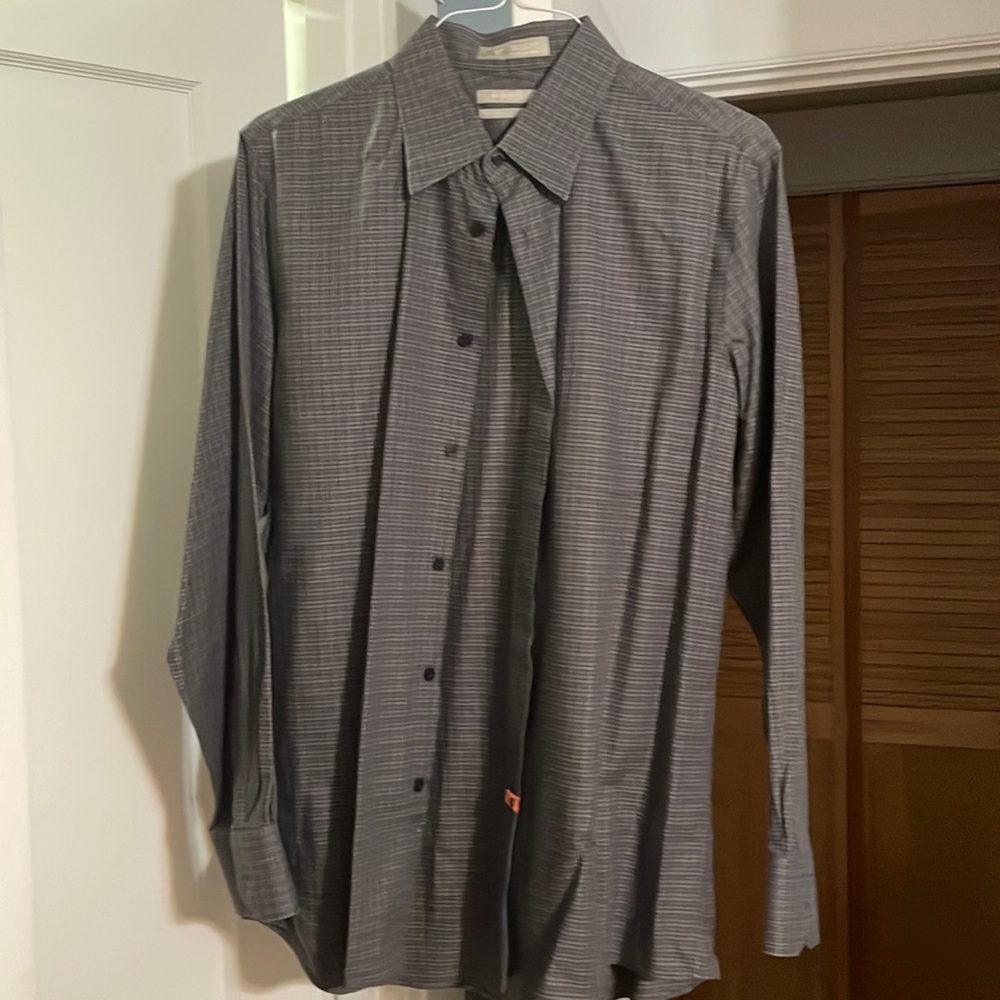 Mens business casual shirt. Size L. Freshly dry cleaned.